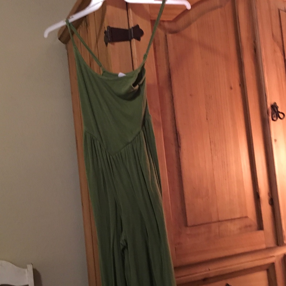No Boundaries Olive Green Strapless Maxi Dress
